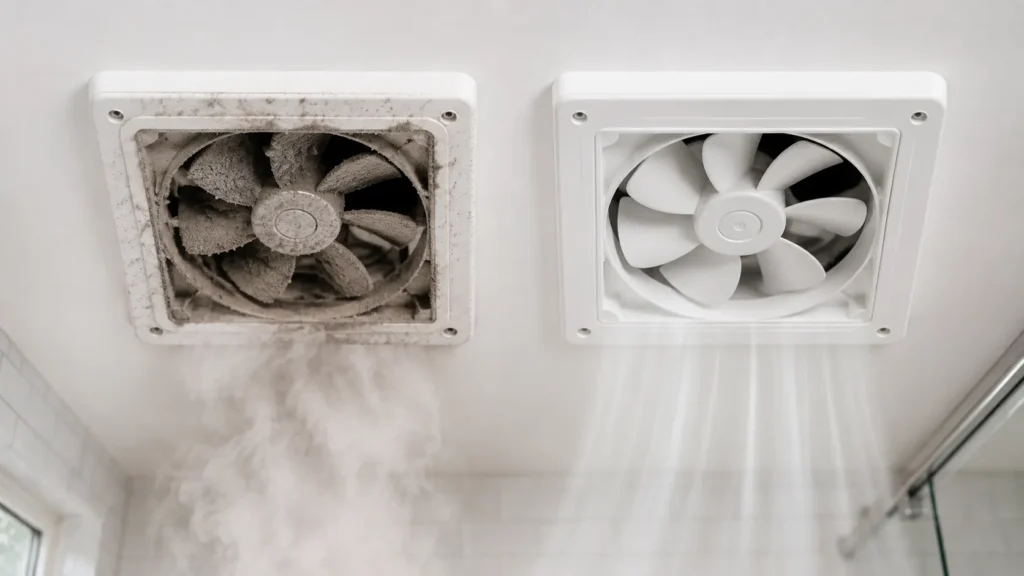 how to clean a bathroom exhaust fan
