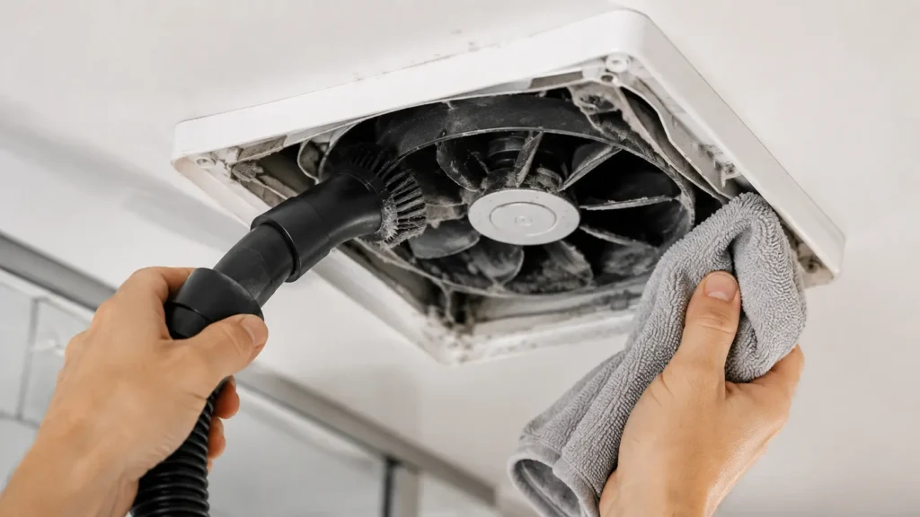 how to clean a bathroom exhaust fan