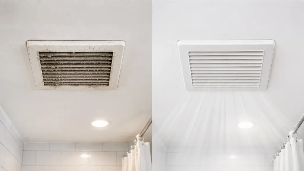 how to clean a bathroom exhaust fan
