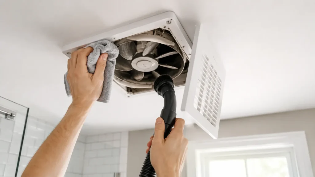 how to clean a bathroom exhaust fan