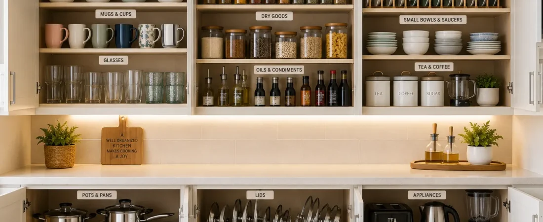 How to Organize Kitchen Cabinets: Easy Tips & Ideas