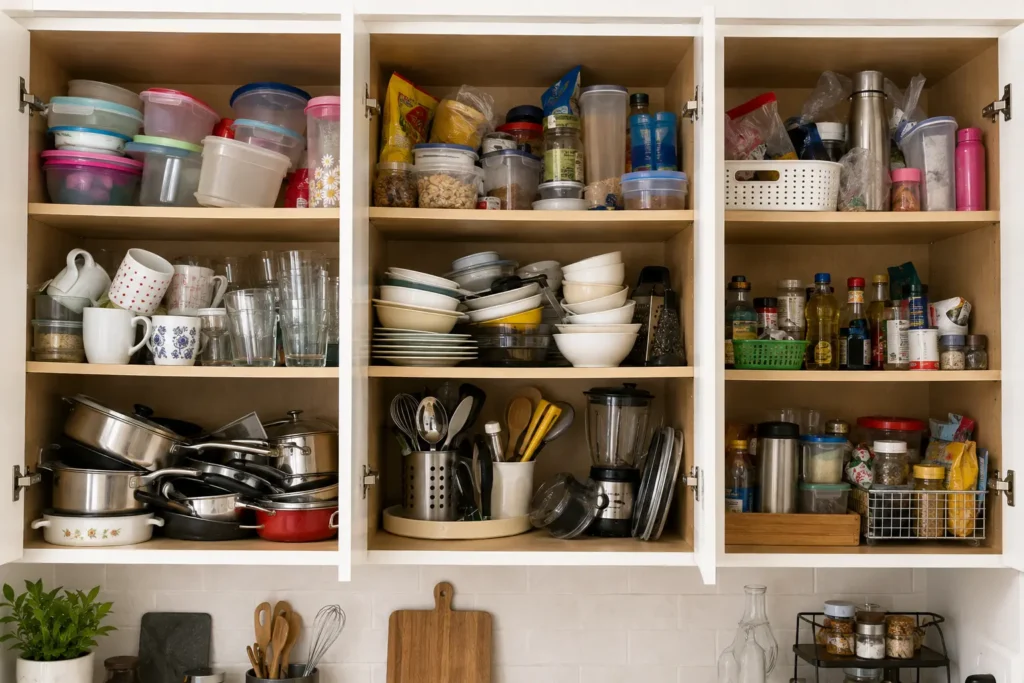 how to organize kitchen cabinets