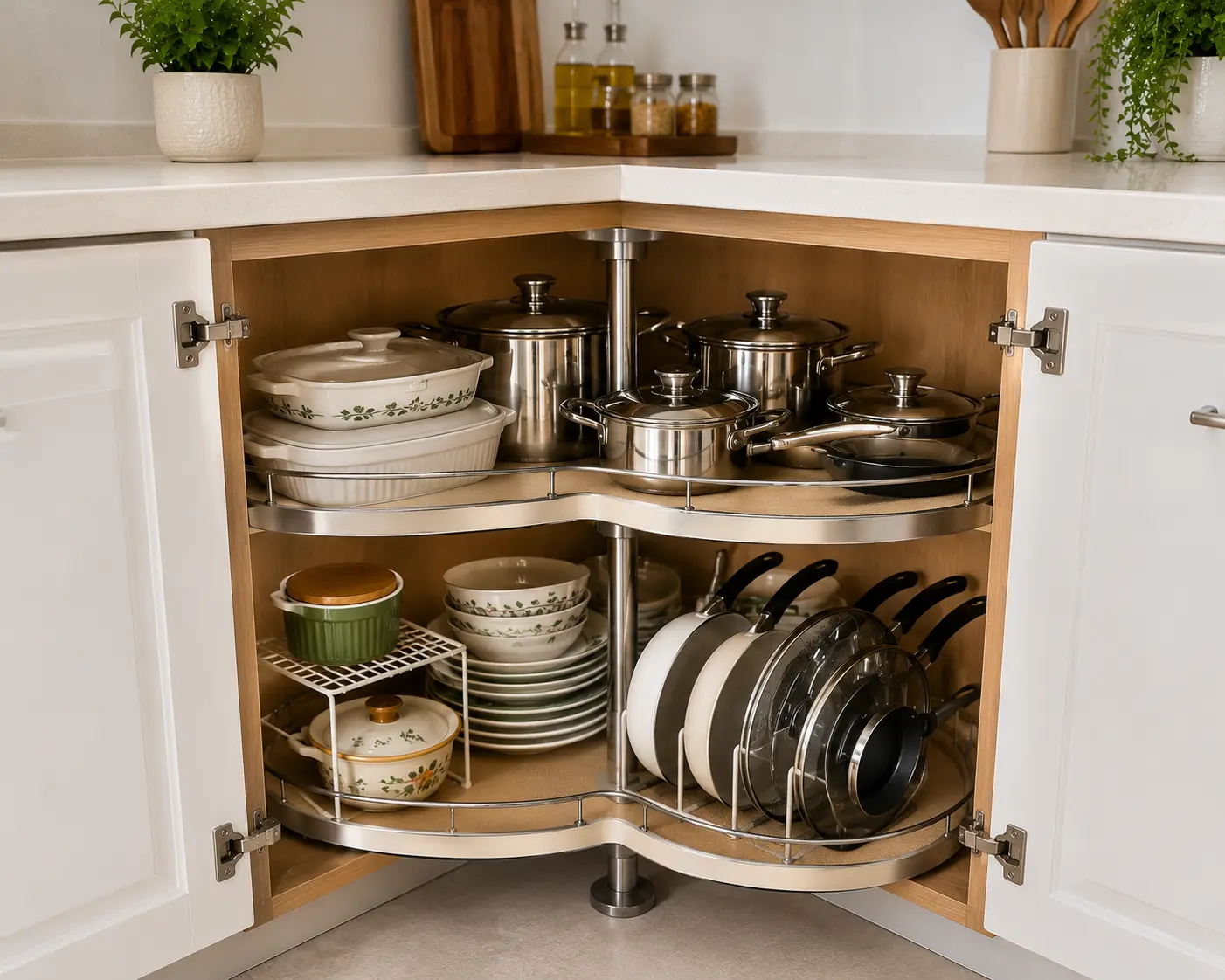 Corner Cabinet Organization Ideas for Awkward Kitchen Spaces