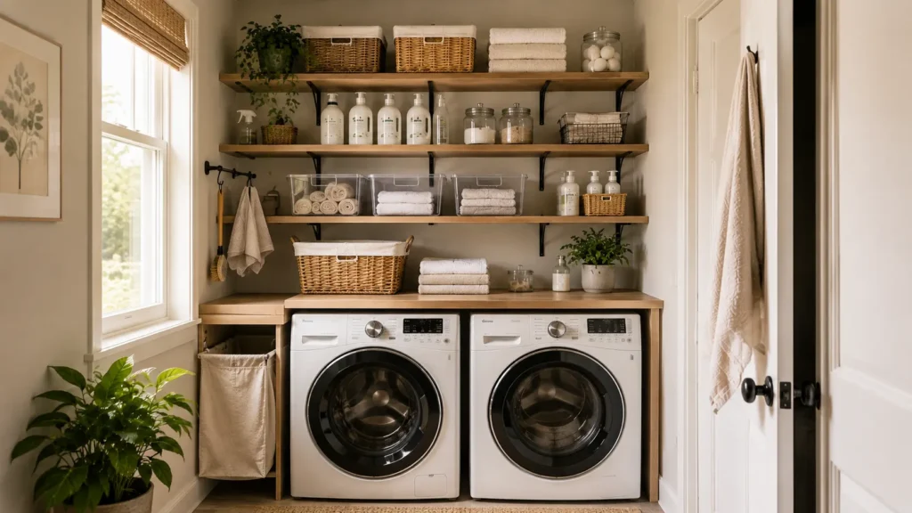 small space laundry room organization ideas
