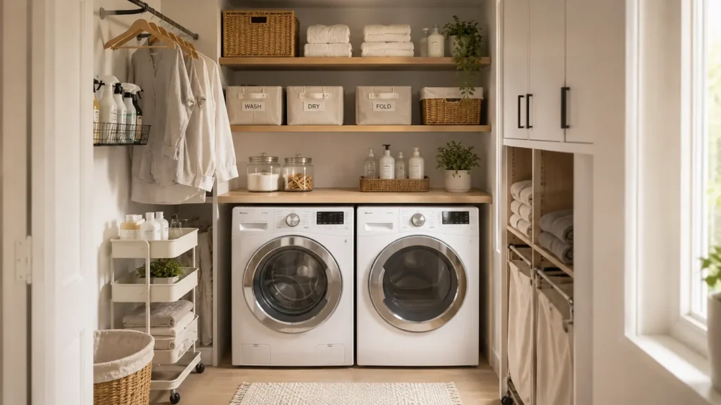 small space laundry room organization ideas