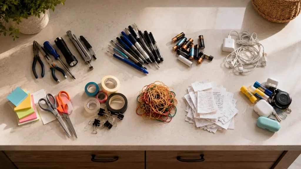how to organize a kitchen junk drawer